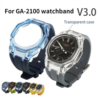 Casio dây đeo đồng hồ ga-2100 gma-s2100 gen3 bằng cao su trong suốt có khóa chốt