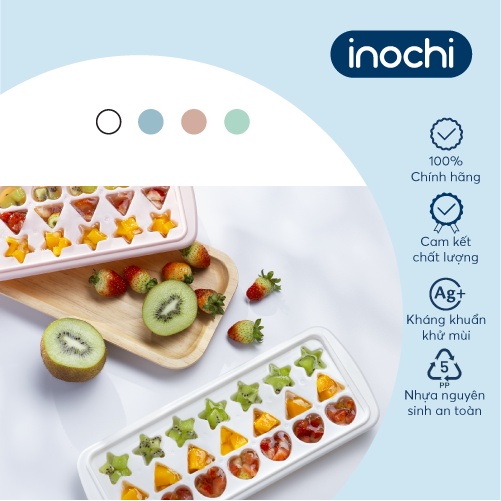 Khay đá sáng tạo Inochi 21 viên inochi màu Trắng ngọc/Xanh bạc hà/Xanh nhạt/Hồng nhạt