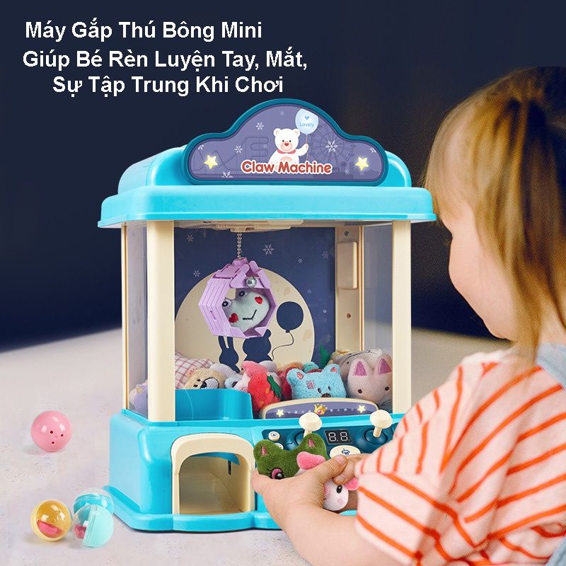 Máy gắp thú bông mini cho bé kèm thú bông