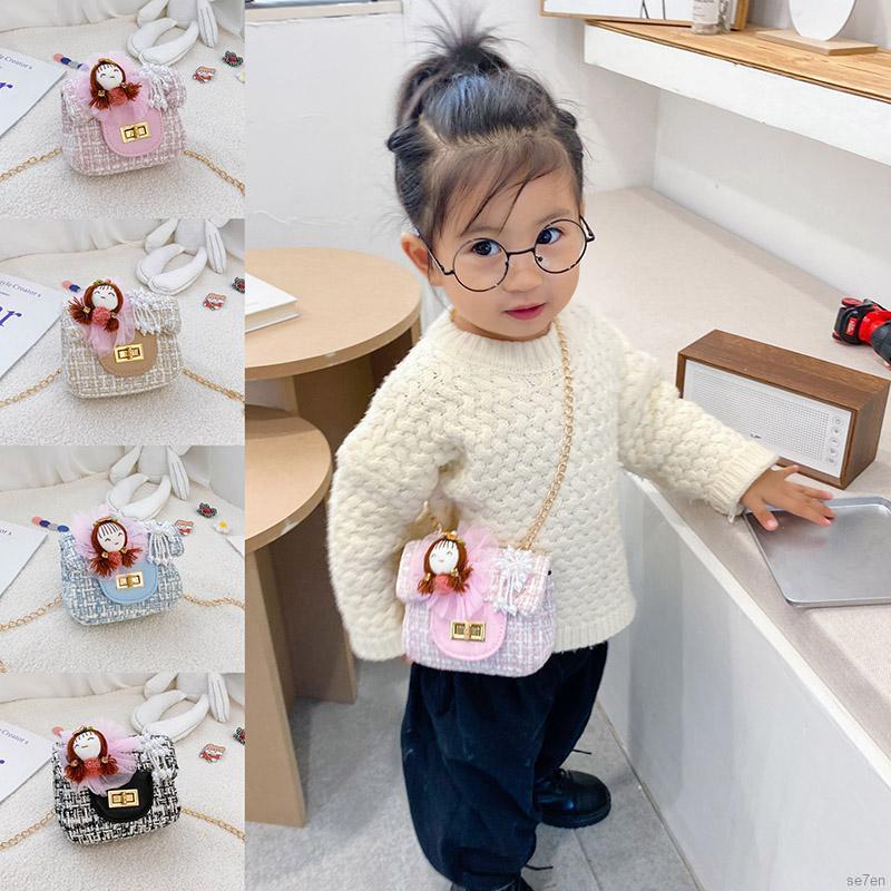 Se7en Korean Kids Cute Decorative Shoulder Bag Fashion Girl Crossbody Bag For 18-36M