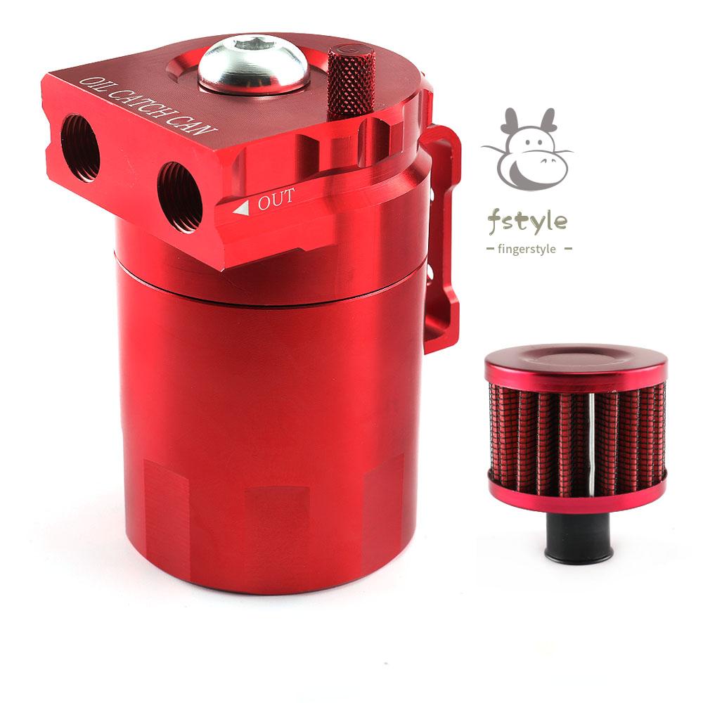 Oil Catch Can Tank with Breather Tank Reservoir Filter Baffled Aluminum Universal OCC025