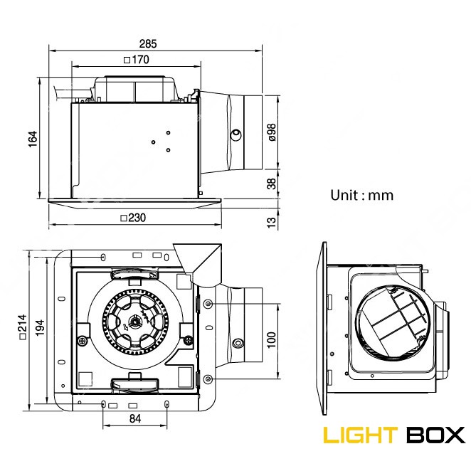 Quạt hút âm trần có ống dẫn Panasonic FV-17CU8