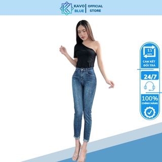 Quần Jean Nữ Cạp Cao Trên Rốn KAVO BLUE Form Dáng Boy BY 838-103