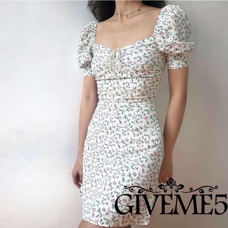 Váy đầm bút chì ôm tay phồng 2hand ảnh thật ở cuối