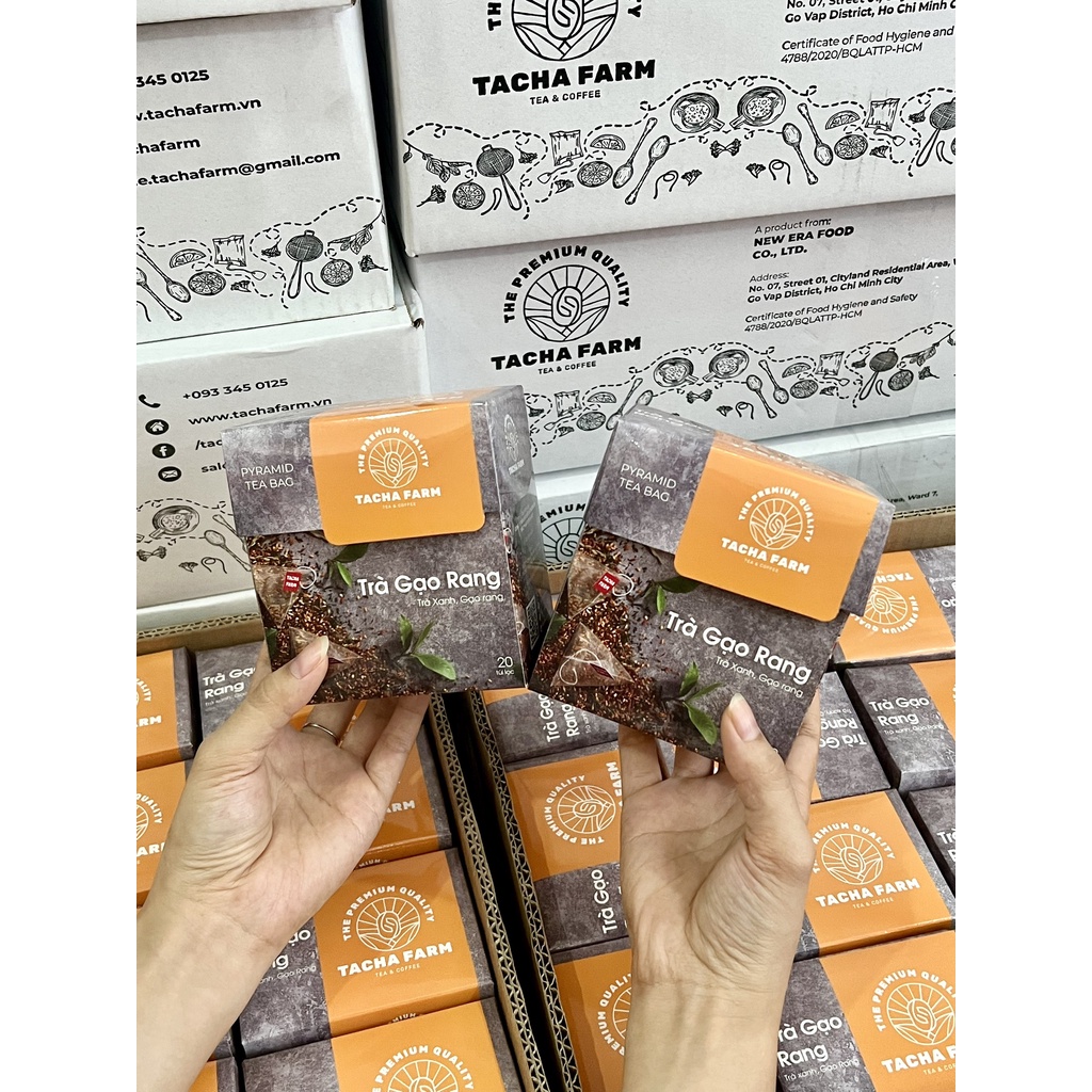 Trà Gạo rang túi lọc tam giác Tacha Farm