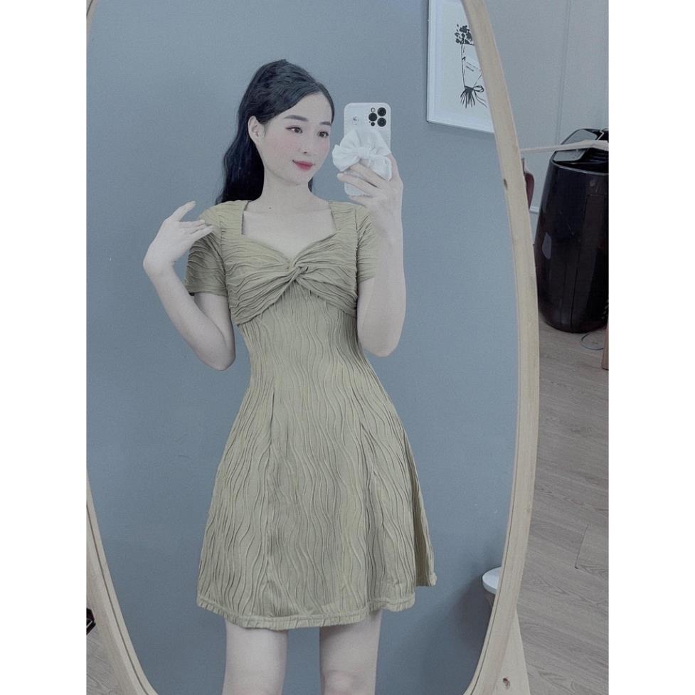 [ 𝐅𝐑𝐄𝐄 𝐒𝐇𝐈𝐏 ]  VÁY DỰ TIỆC LEN XỐP XOẮN NGỰC TIỂU THƯ TÔN EO