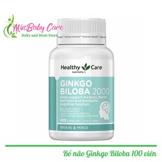 [ Chính Hãng ] Bổ não Ginkgo Biloba 2000 Healthy Care 100 viên ( Mẫu mới )
