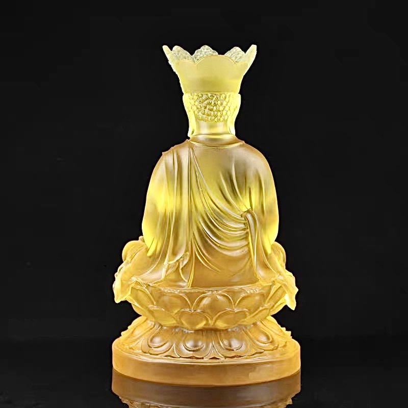 [PBMC]Tượng Đại Nhật Như Lai lưu ly 9'' - Vàng (Pho)