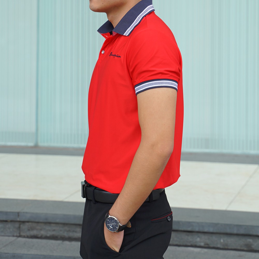 Áo thun nam POLO thêu chữ Champion cotton lạnh sang trọng đỏ- Glory A30521DO | BigBuy360 - bigbuy360.vn