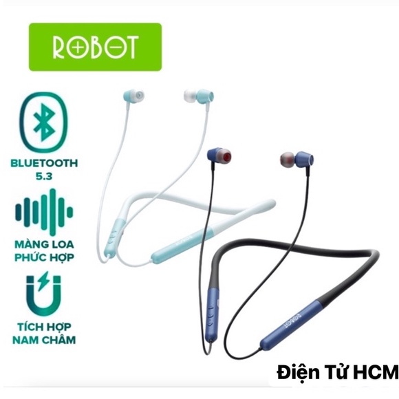 Tai Nghe Thể Thao, Tai Nghe Bluetooth Đeo Cổ Thể Thao ROBOT Spirit N20 - BH 12 THÁNG