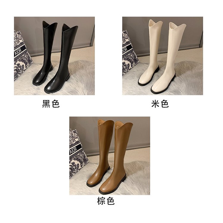 (ORDER) Bốt đùi da mềm vát cổ kéo khóa sau 3,5cm BIG SIZE 35-42 | BigBuy360 - bigbuy360.vn