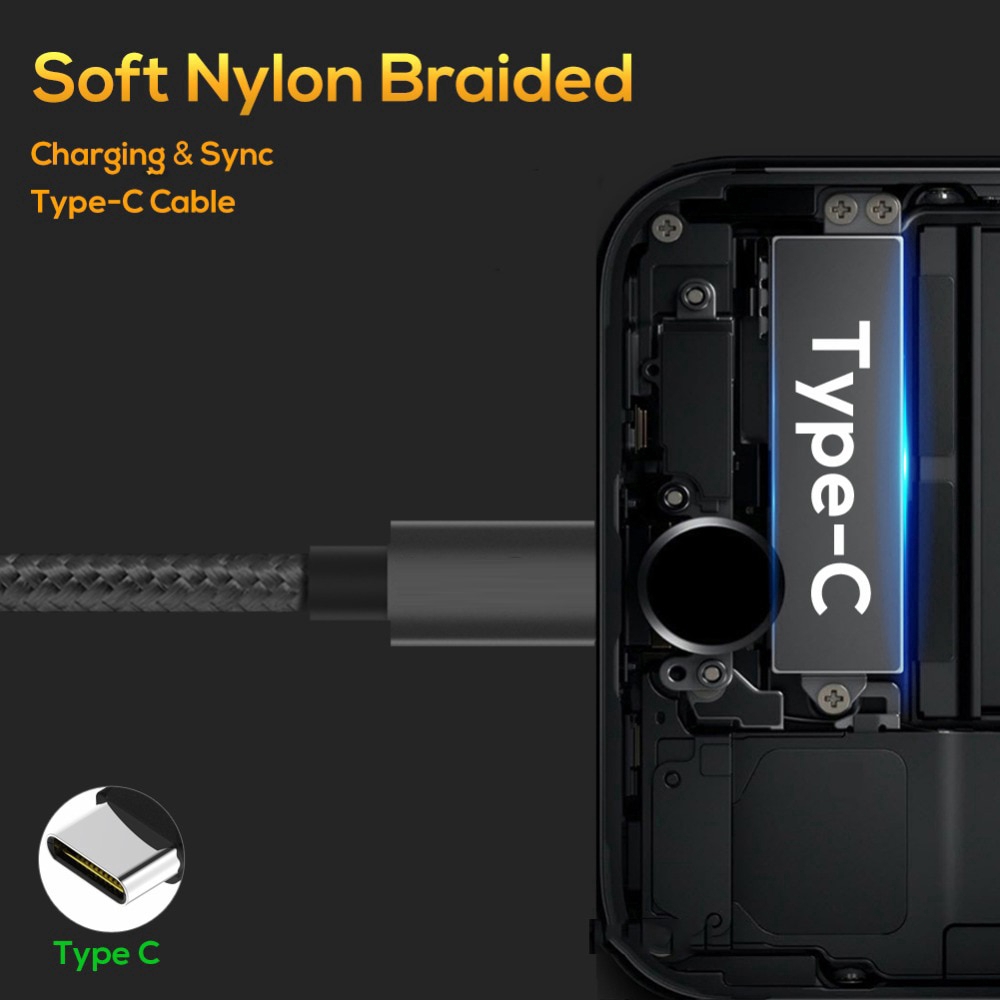 Cáp sạc nhanh usb type C dài 2m dành cho điện thoại