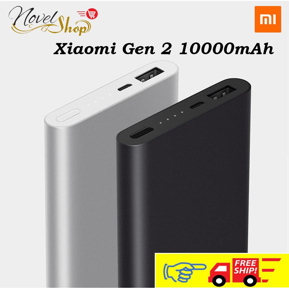 Sạc dự phòng xiaomi - Gen2_ 1 cổng USB_10000mah