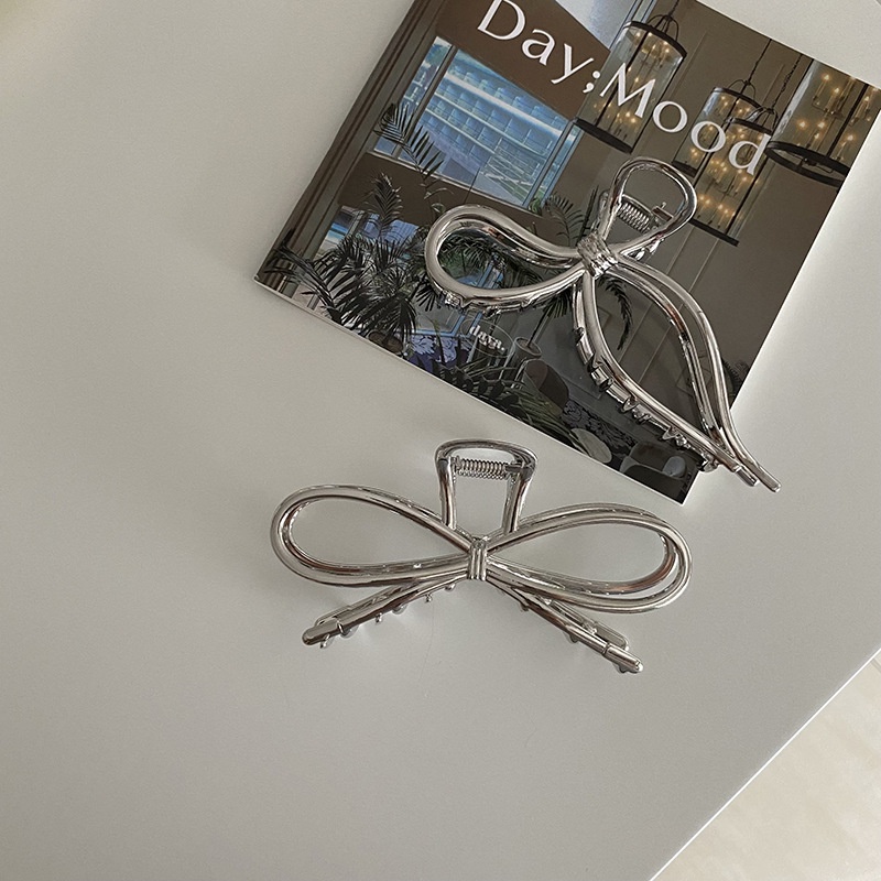 Kẹp Tóc Càng Cua Kim Loại Hình Nơ Sanh Chảnh Phong Cách Hàn Quốc