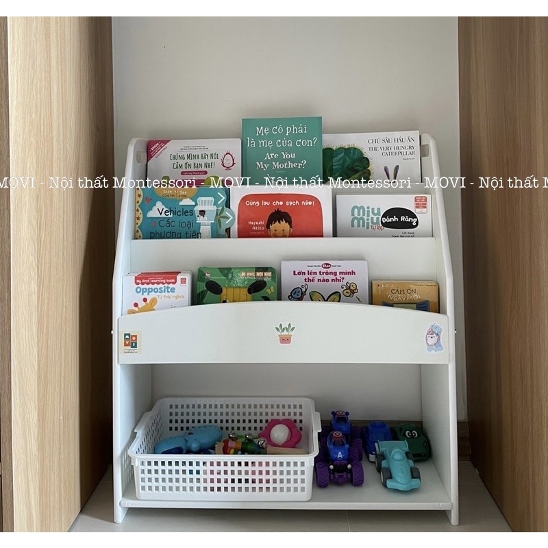 Kệ sách cho bé, giá sách, kệ đồ chơi, kệ sách kết hợp kệ đồ chơi cho bé KS01