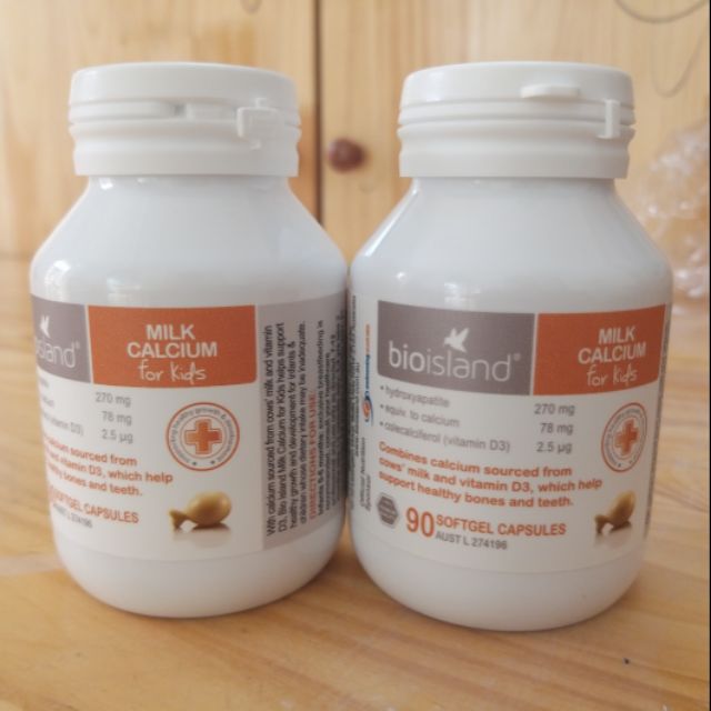 Canxi Milk Calcium Bio Island Úc - Sữa Bò Non Cho Bé, 90 viên, Mẫu mới