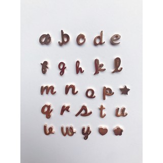Dây chuyền chữ cái in thường rose gold kèm dây rose gold