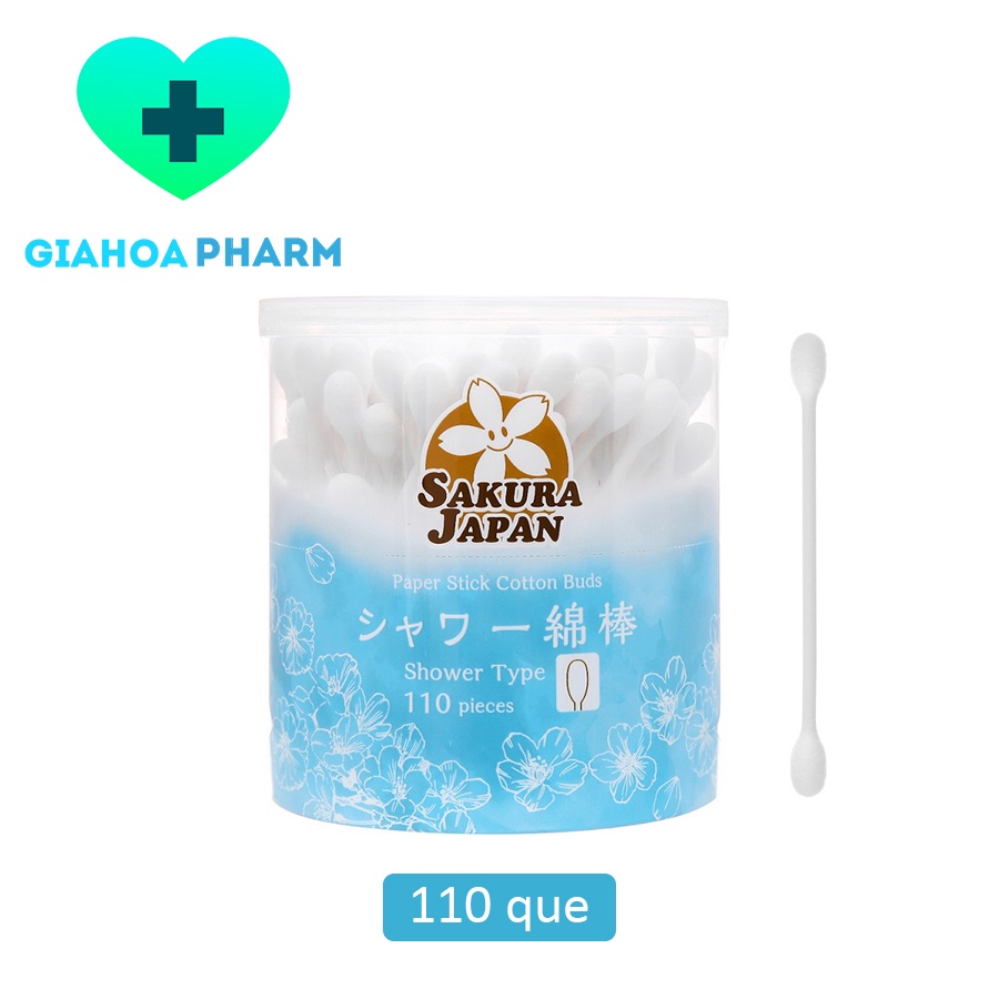 Tăm bông kháng khuẩn Sakura Shower TB10 tiêu chuẩn Nhật Bản (2 đầu trò