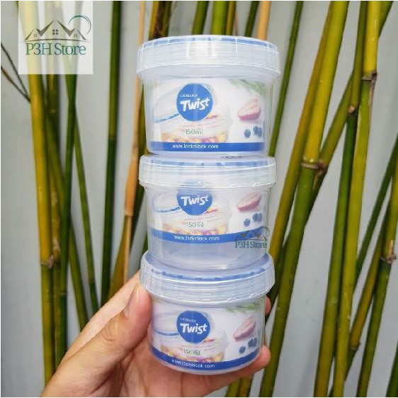 Bộ 3 hộp bảo quản thực phẩm nắp vặn Lock&Lock Twist dung tích 150mlx3 LLS111