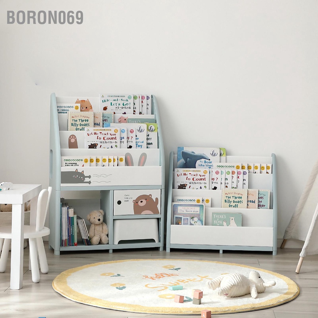 Giá sách lưu trữ cho trẻ em lớn bé đựng thân thiện với môi trường PP dành Kệ hình ảnh Boron069