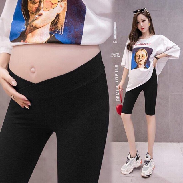 Quần sooc bầu chất cotton bozip cực đẹp siêu co dãn!