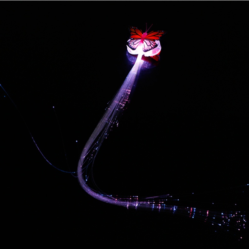 Kẹp Tóc Hình Bướm Có Đèn Led Màu Cầu Vồng Xinh Xắn