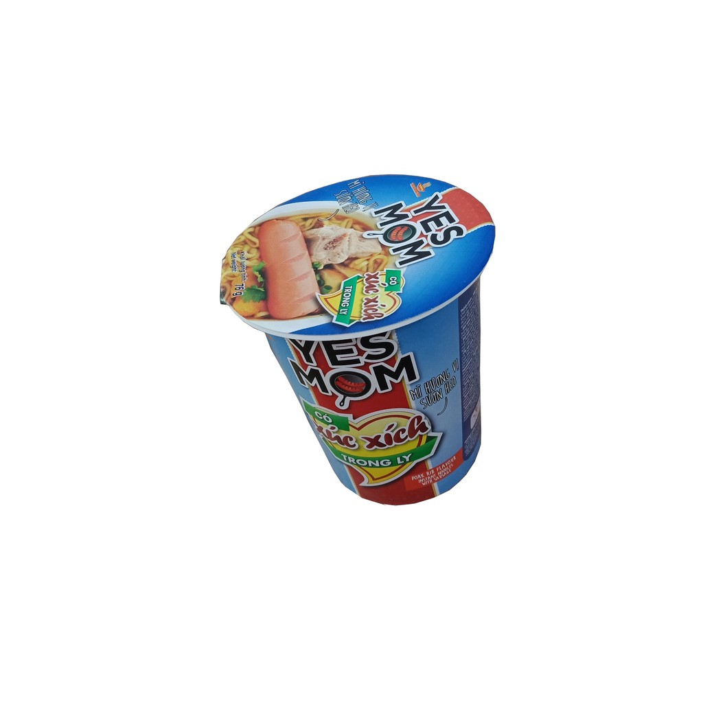 Mì Ly Xúc xích Yes Mom Sườn Heo 24 ly/ thùng