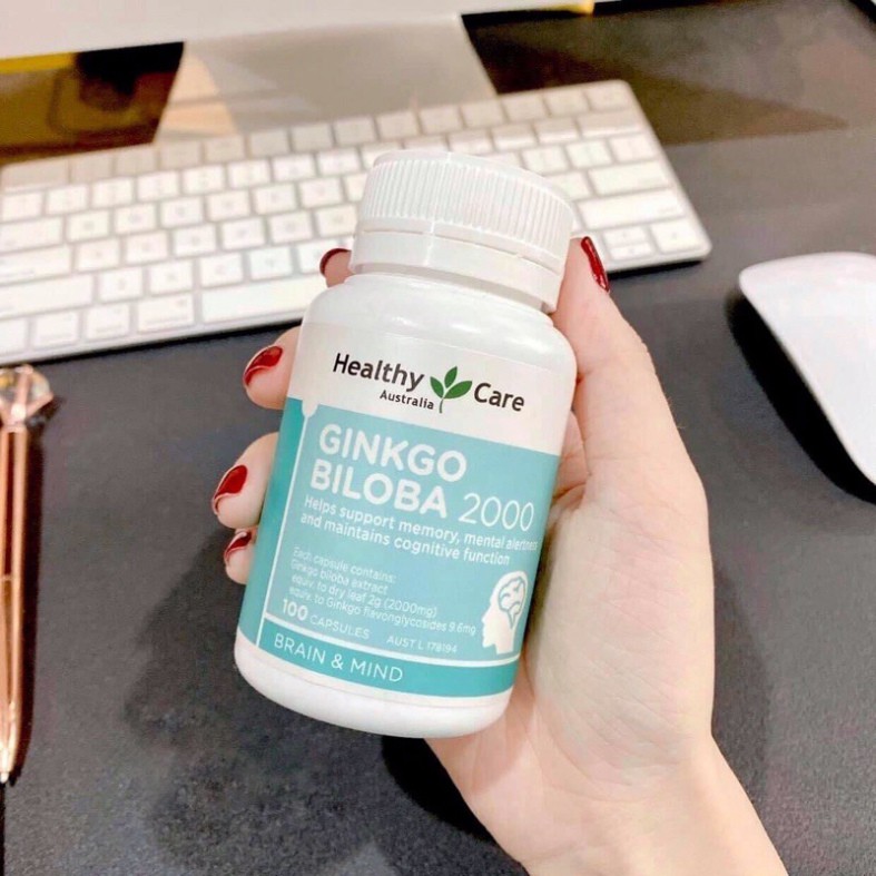 Bổ Não Healthy Care Ginkgo Biloba Úc mẫu mới 100 viên