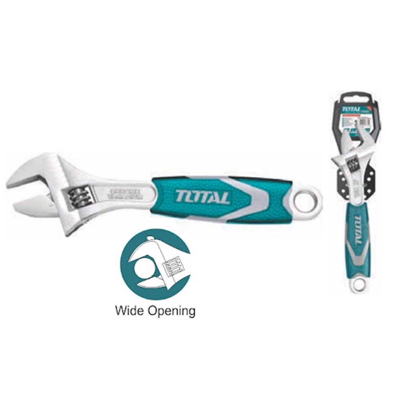 Mỏ Lết  6"  8" 10" 12" Cán Cao Su Mềm Thép Cr-V TOTAL / THT101066 - THT101086 - THT101106 - THT101126