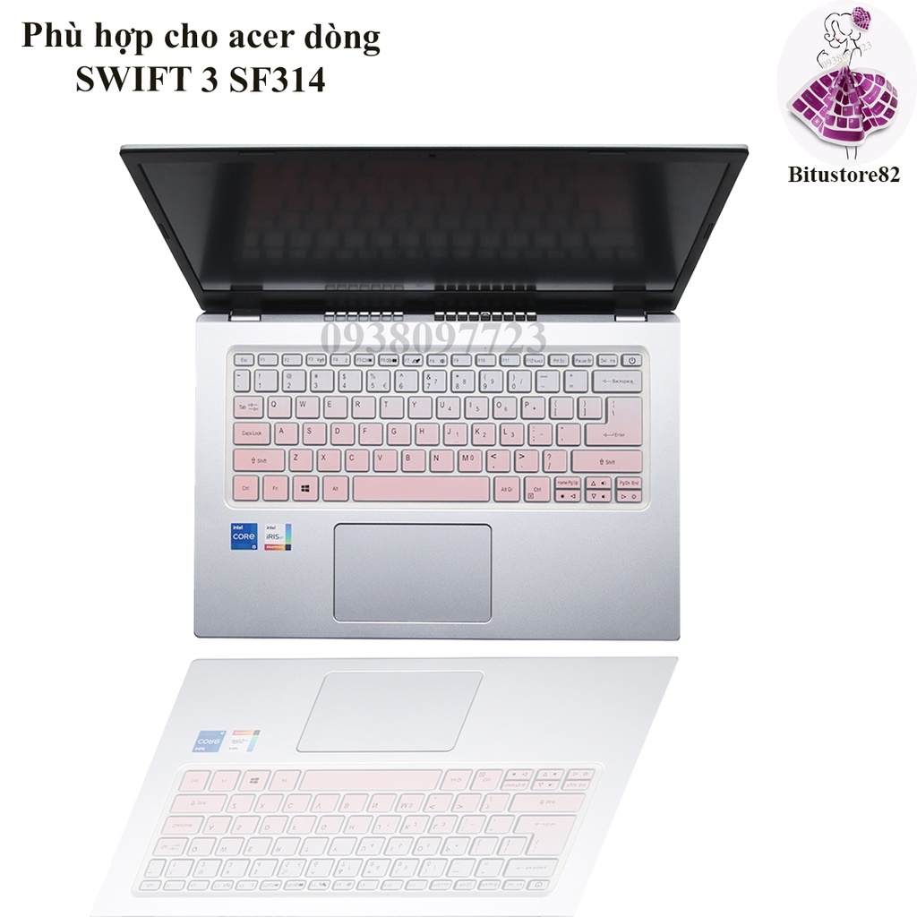 Ốp bàn phím dành cho laptop Acer Swift 3 SF314 - Miếng, tấm silicon bảo vệ che, phủ, đậy, lót bàn phím