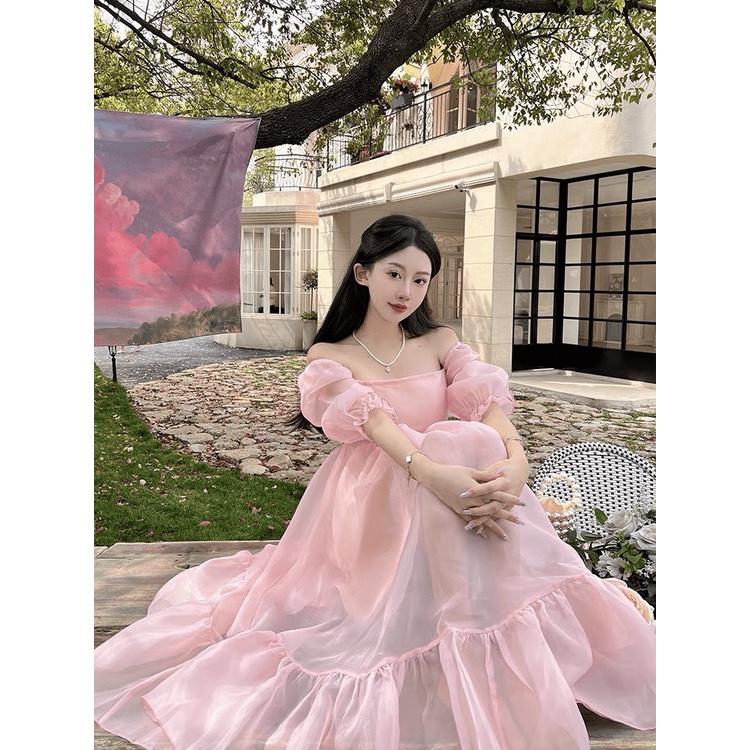 đầm xòe bồng voan kiếng nữ hồng baby thần tiên tỷ tỷ pu hhp fashion