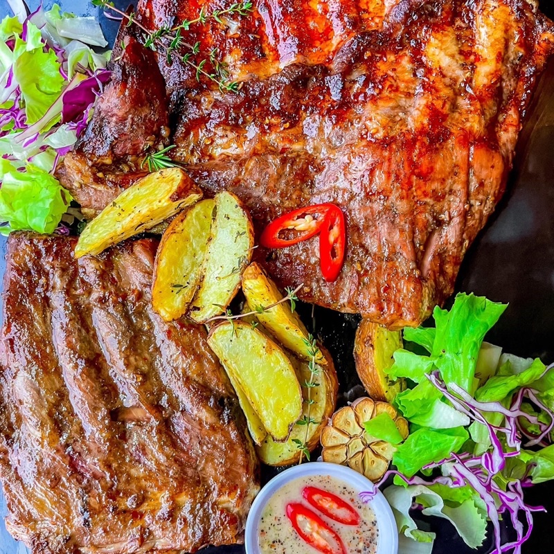 [HỎA TỐC SG] Sườn nướng BBQ nguyên tảng thơm ngon 500g
