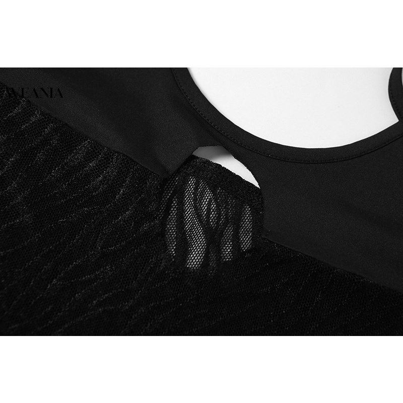 Áo Liền Quần Hở Lưng Họa Tiết Kẻ Sọc Phong Cách Đường Phố Quyến Rũ Cho Nữ