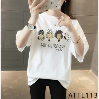 ÁO THUN TAY LỠ NỮ FREE SIZE IN CHỮ BAD HAIR DAY SIÊU HOT - ATTL113