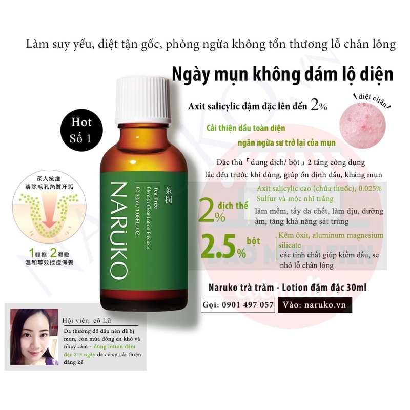 Chấm mụn tràm trà Naruko 10ml