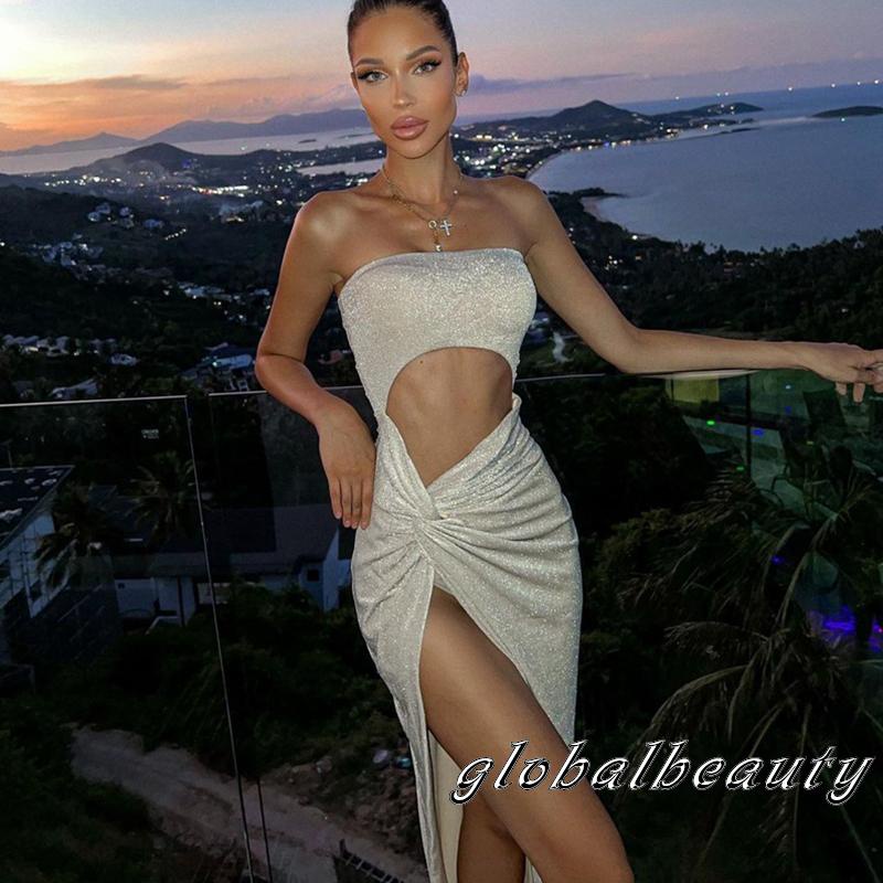 Đầm Không Tay Đính Kim Sa Lấp Lánh Thời Trang Cho Nữ