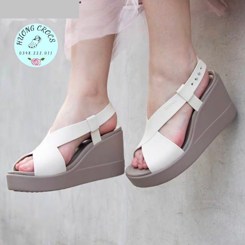 Dép Sandal nữ, Sandal cao gót 9p, Brooklyn high wedge quai chéo mềm nhẹ êm