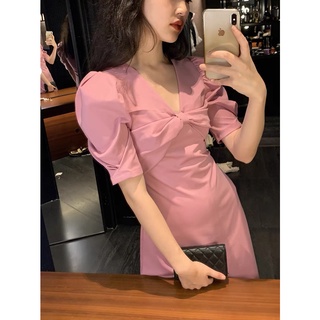 Váy Nữ Tay Bồng Cổ Nơ