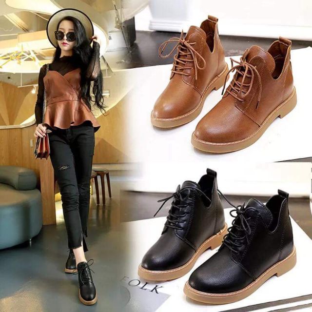 Boot da cổ thấp kèm hìn thật - chat check size trc khi đặt hàng