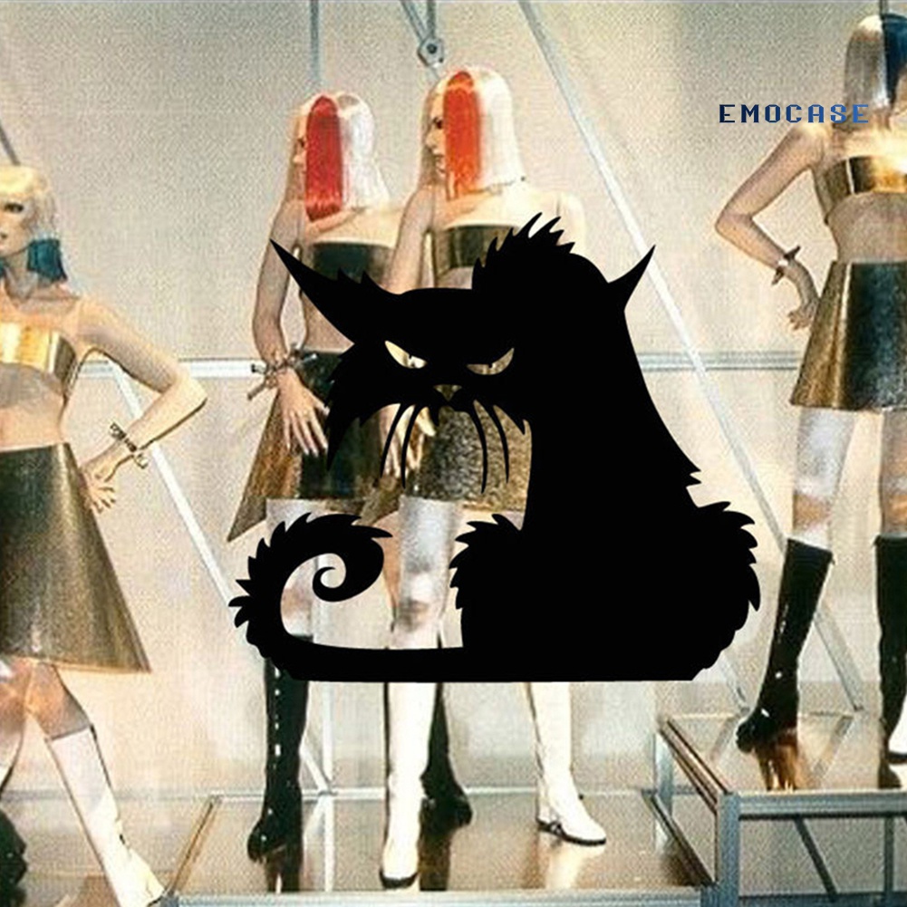 Đề Can Dán Tường / Cửa DIY Hình Mèo Đen Chống Nước Trang Trí Nhà Cửa