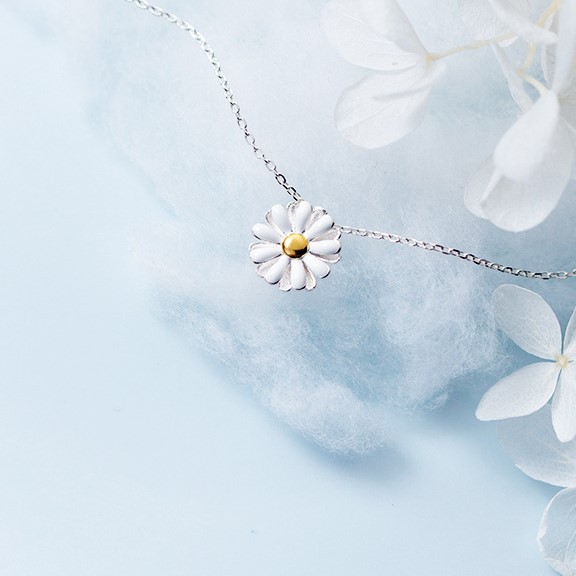 Dây chuyền bạc bông hoa cúc xinh xắn DB2476 - Bảo Ngọc Jewelry