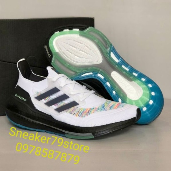 Giày Adidas UltraBoost 21 White Screaming Green art : GZ3194 Limited Men [FullBox - Chính Hãng Auth - Hình Ảnh Thực]