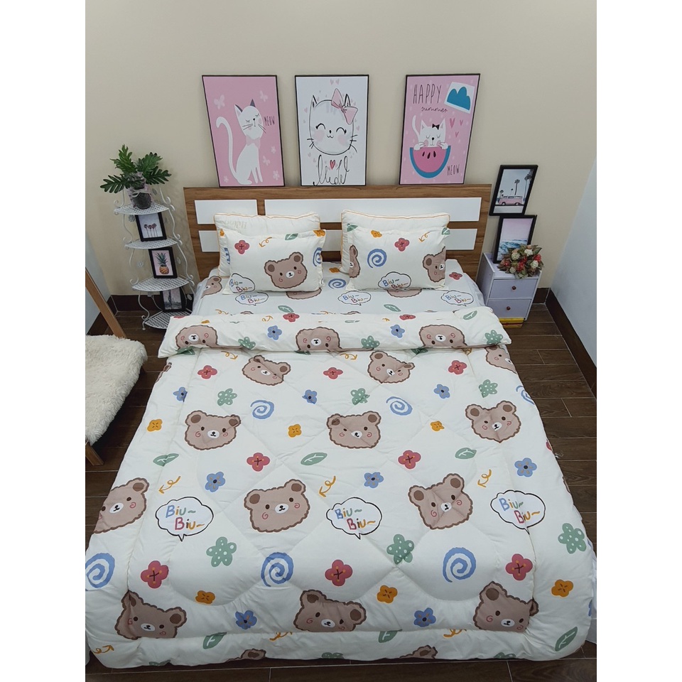 Trọn Bộ 5 Món chăn phao ga gối poly cotton hàng loại 1 mẫu mới 2021