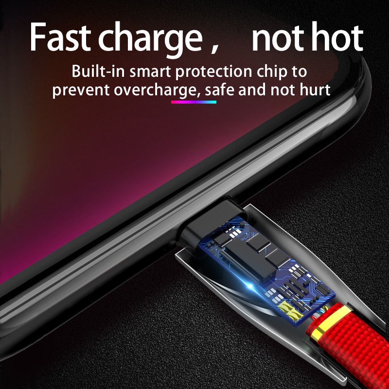 Dây Cáp Sạc Dữ Liệu Usb Nhanh 2.5A Bằng Hợp Kim Cho Micro Usb / i-P / Type C