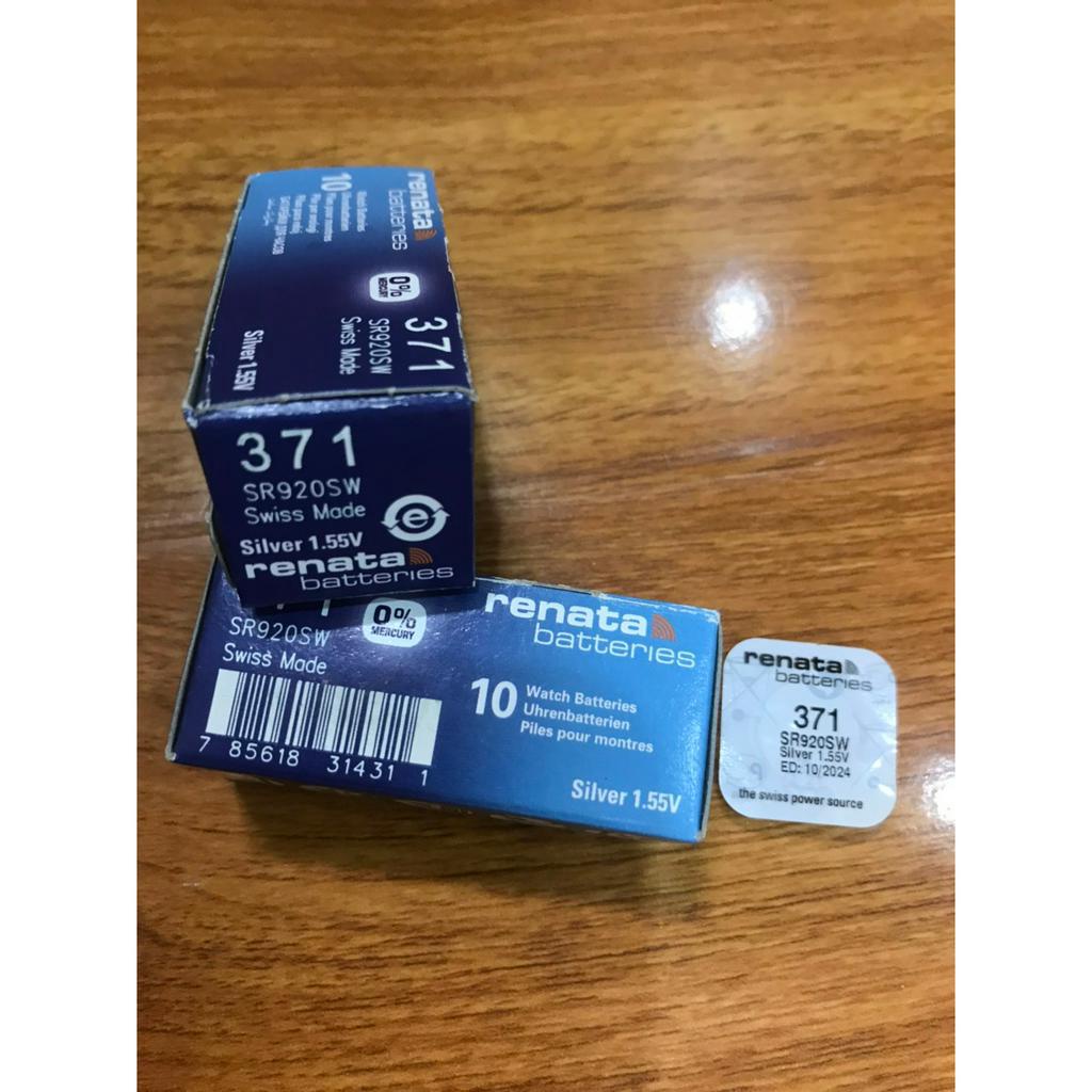 Viên pin đồng hồ Renata 371 SR920SW - Pin Renata 920 - 371 vỉ 1 viên 1.55v chính hãng