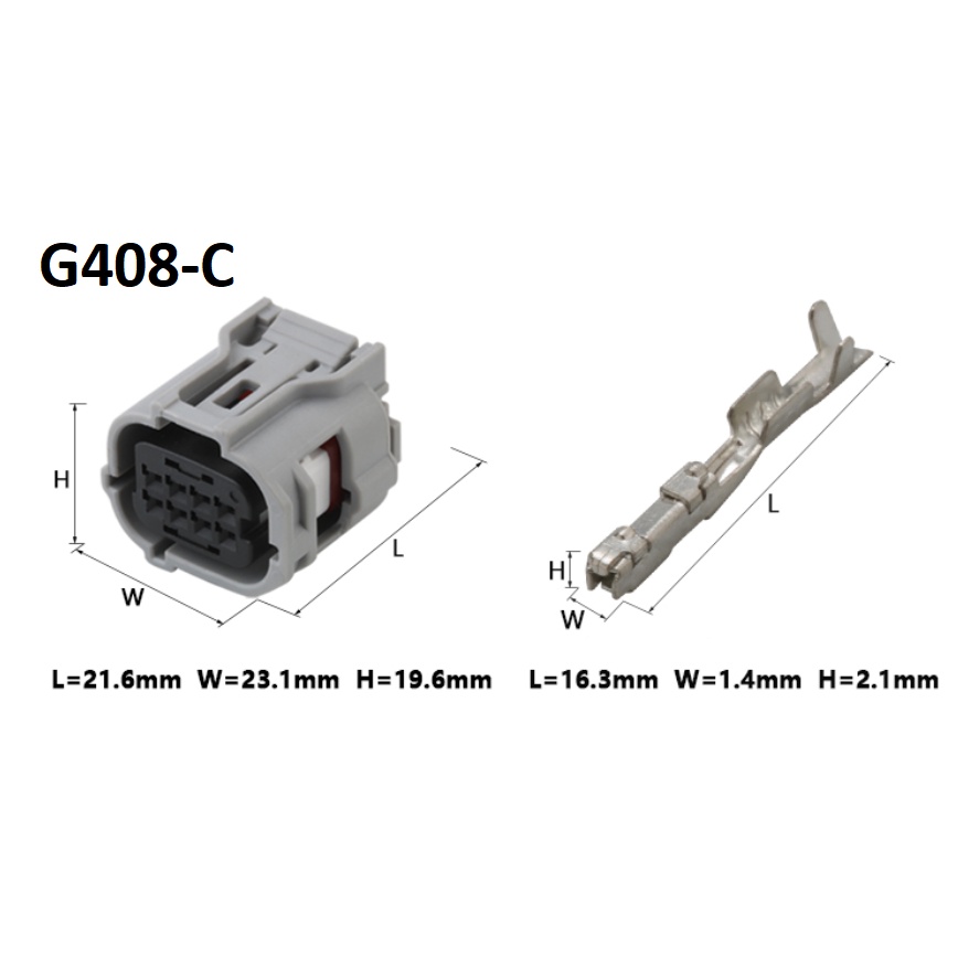 G408-Giắc cắm radar đảo chiều / cản trước / cản sau Đầu cắm kết nối Toyo 8 lỗ 0.6mm
