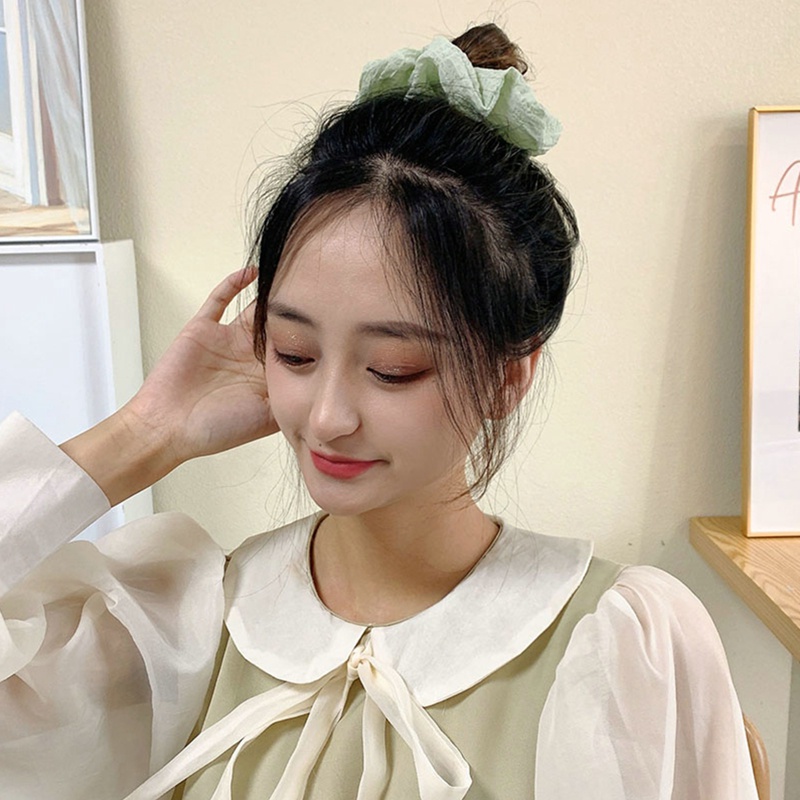 Dây Buộc Tóc Ruy Băng Co Giãn Màu Trơn Thời Trang Cho Nữ
