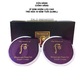 [0,6ml] 1 Vỉ Kem Dưỡng Da Hoàn Lưu Cao Whoo Hwanyu Go Imperial Youth Cream Trẻ Hóa 10 Năm Tuổi
