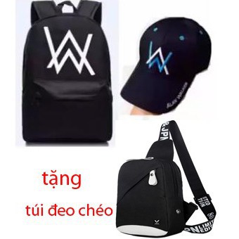 balo alan walker + nón tặng kèm túi đeo chéo nam hàn quốc - Hàng nhập khẩu