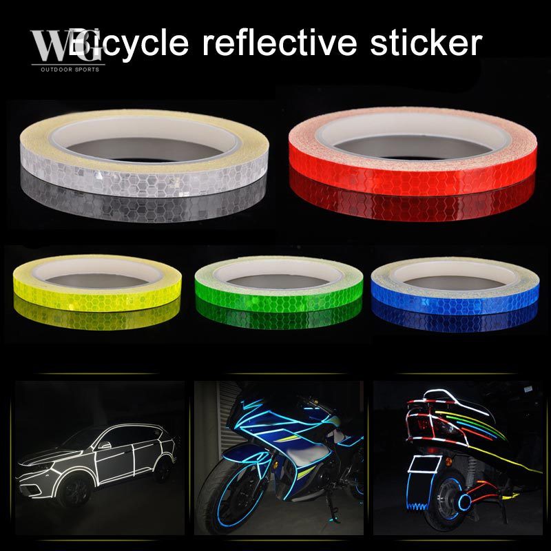 Cuộn nhãn dán trang trí xe mô tô MTB màu huỳnh quang phản quang tiện dụng